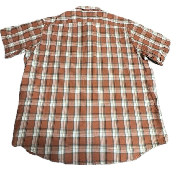 Arrow Blue Jean Co. Shirt Mens XXL Rust Plaid Short Sleeve Button Up Cotton - Picture 4 of 12